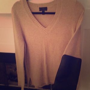 J Crew sweater with leather detail